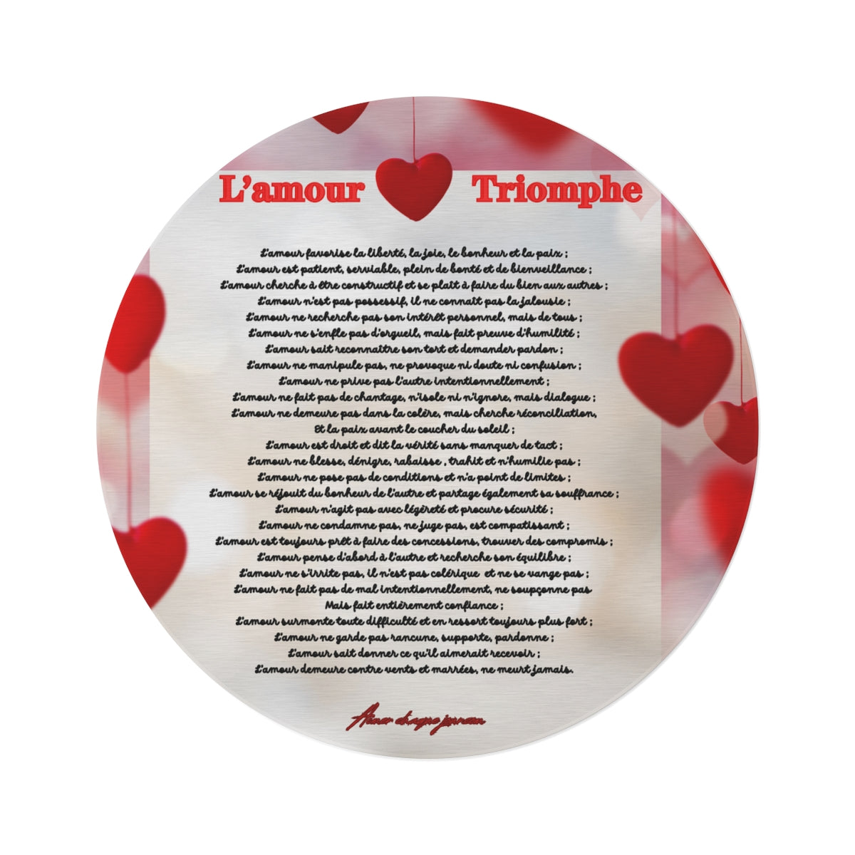 Tapis rond LETTRE D'AMOUR