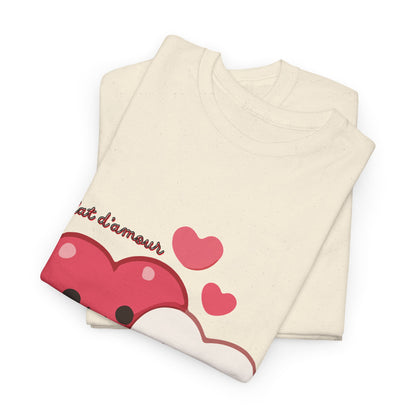 Cute Hugging Hearts T‑Shirt — Kawaii "Telet s'amoure" Valentine Tee