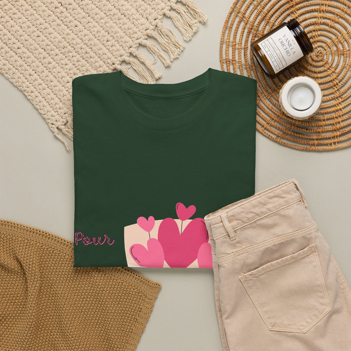 T-Shirt — Bouquet of Hearts Graphic Tee (Pour Toi) — Valentine's Romantic Gift