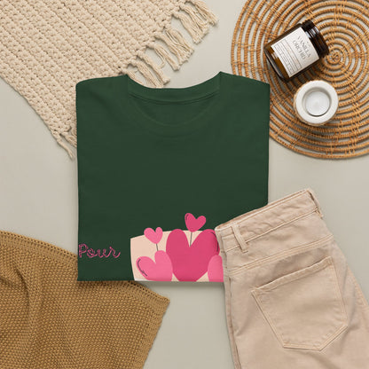 T-Shirt — Bouquet of Hearts Graphic Tee (Pour Toi) — Valentine's Romantic Gift