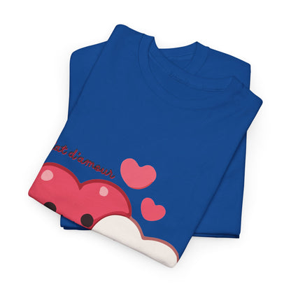 Cute Hugging Hearts T‑Shirt — Kawaii "Telet s'amoure" Valentine Tee