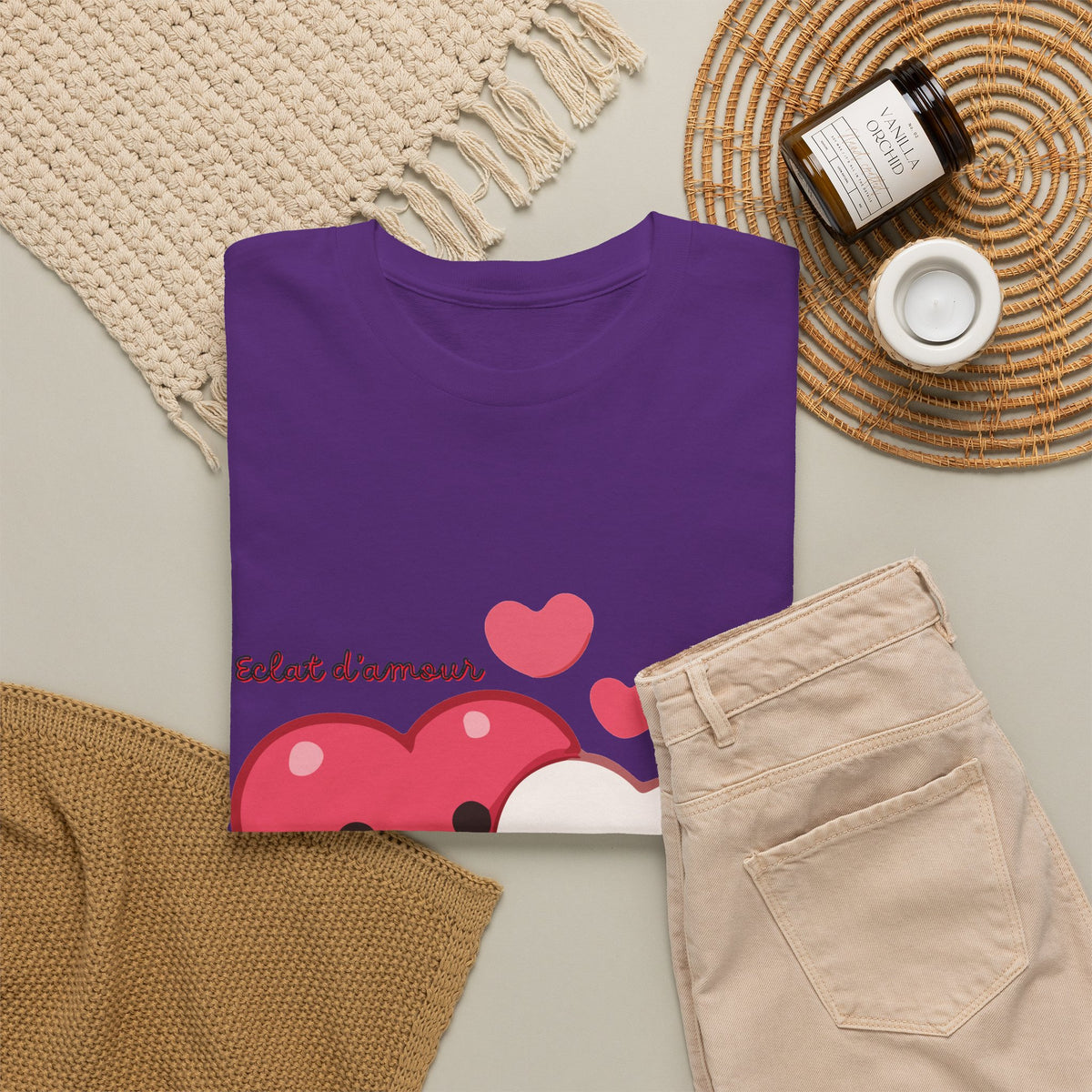 Cute Hugging Hearts T‑Shirt — Kawaii "Telet s'amoure" Valentine Tee