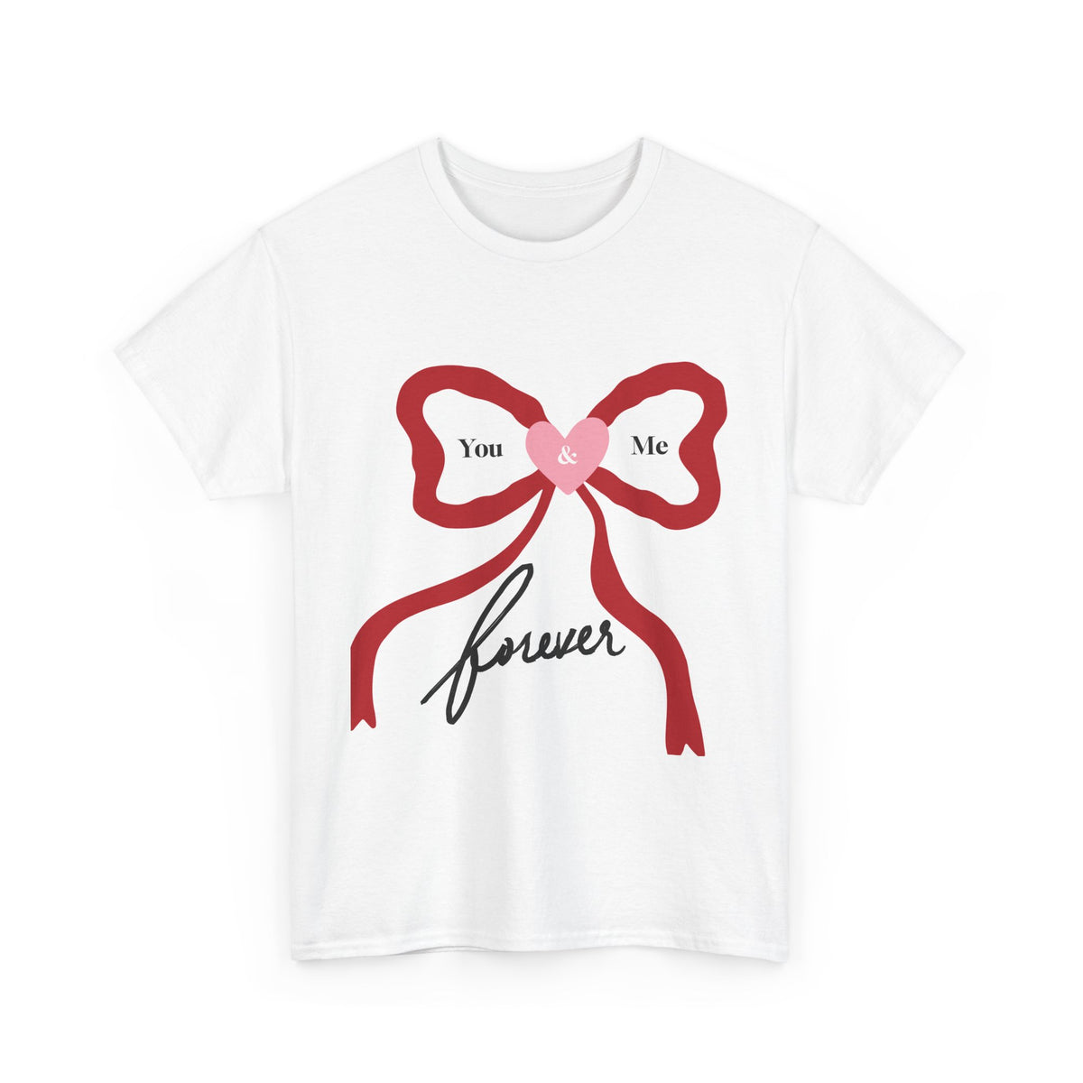 You & Me Forever Bow T-Shirt — Romantic Valentine’s Tee