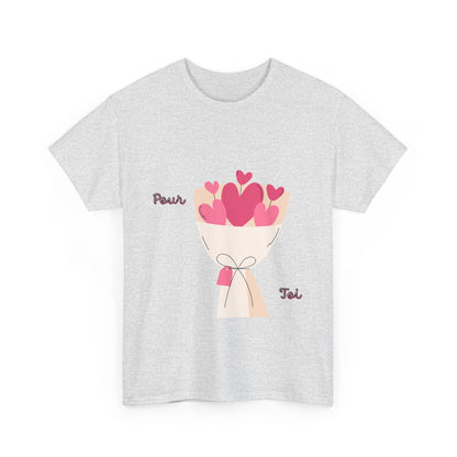 T-Shirt — Bouquet of Hearts Graphic Tee (Pour Toi) — Valentine's Romantic Gift