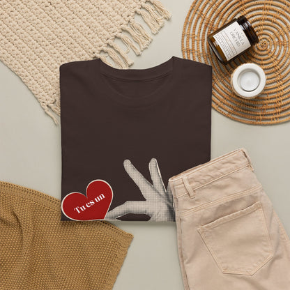 T-Shirt — Vintage Hand Holding Heart Graphic Tee (Text: 'True Love')