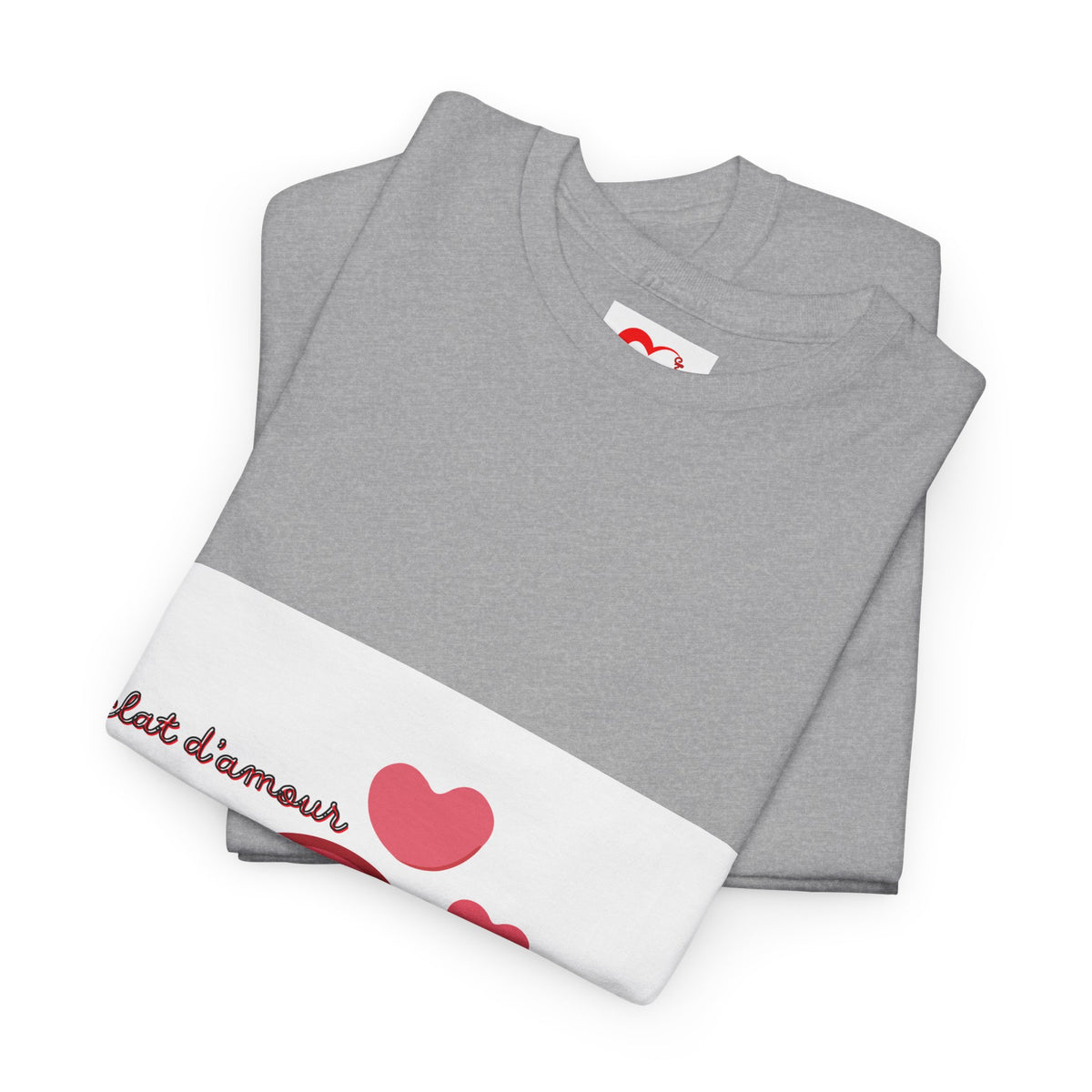 Heart Hug Tee — Cute "collet d'amour" Couple Hearts Valentine's T‑Shirt
