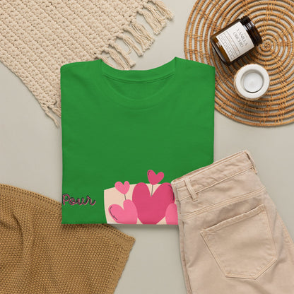 T-Shirt — Bouquet of Hearts Graphic Tee (Pour Toi) — Valentine's Romantic Gift