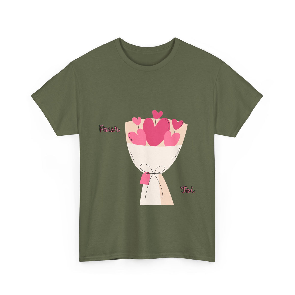 T-Shirt — Bouquet of Hearts Graphic Tee (Pour Toi) — Valentine's Romantic Gift