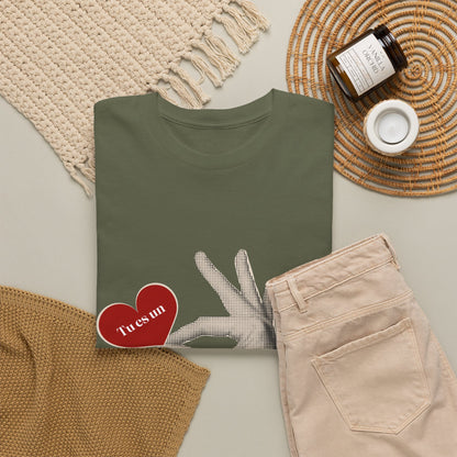T-Shirt — Vintage Hand Holding Heart Graphic Tee (Text: 'True Love')