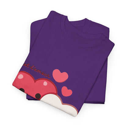 Cute Hugging Hearts T‑Shirt — Kawaii "Telet s'amoure" Valentine Tee