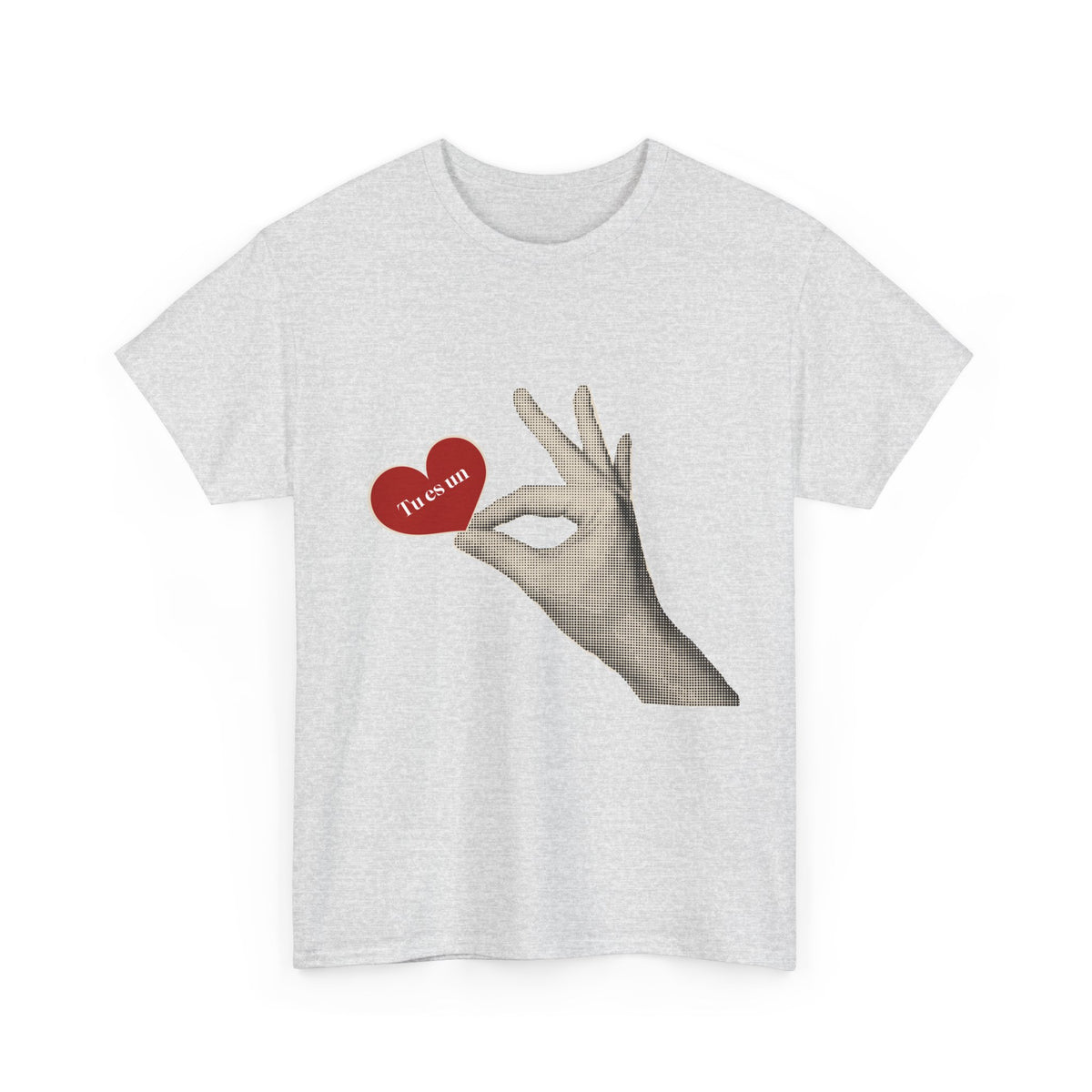 T-Shirt — Vintage Hand Holding Heart Graphic Tee (Text: 'True Love')