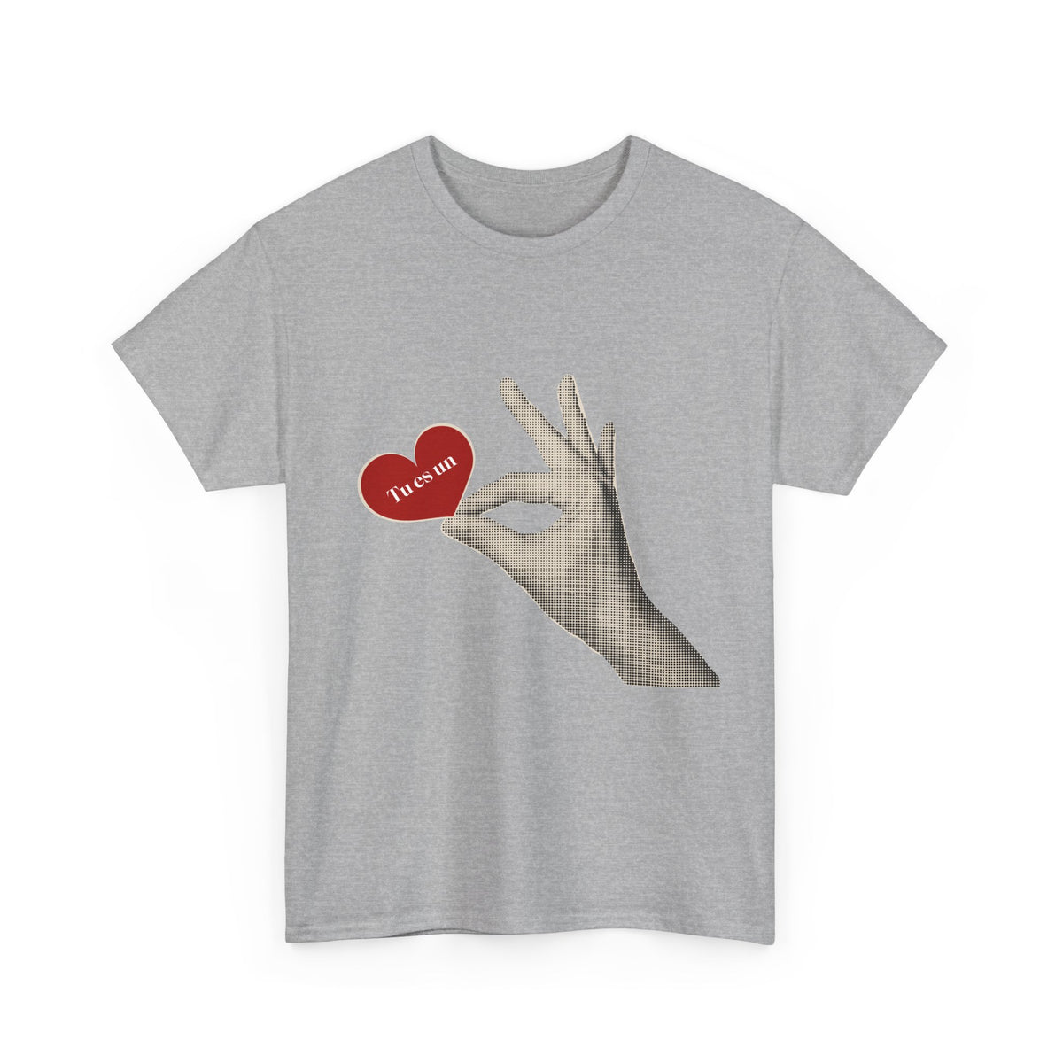 T-Shirt — Vintage Hand Holding Heart Graphic Tee (Text: 'True Love')