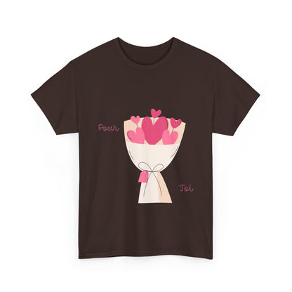 T-Shirt — Bouquet of Hearts Graphic Tee (Pour Toi) — Valentine's Romantic Gift
