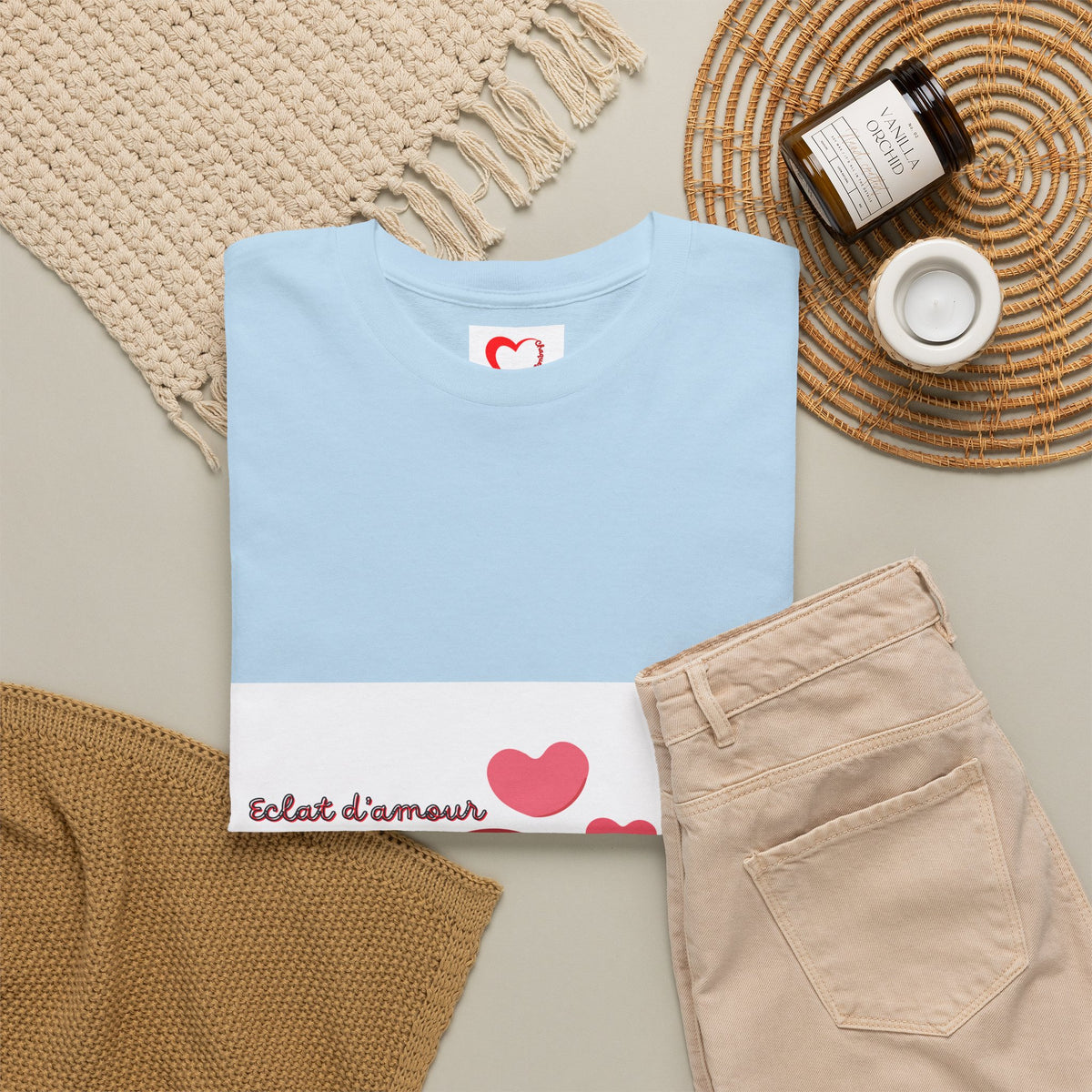 Heart Hug Tee — Cute "collet d'amour" Couple Hearts Valentine's T‑Shirt