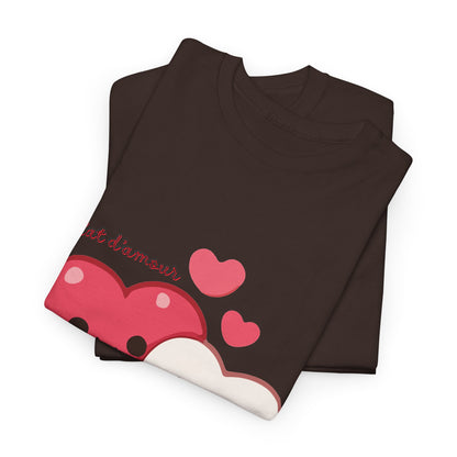 Cute Hugging Hearts T‑Shirt — Kawaii "Telet s'amoure" Valentine Tee