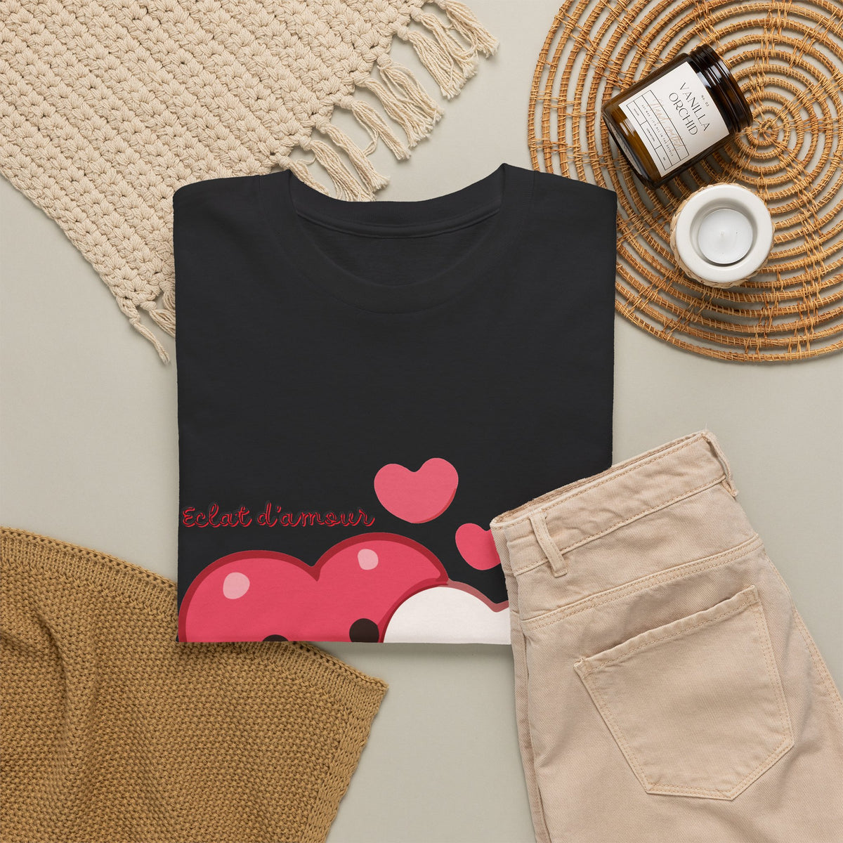Cute Hugging Hearts T‑Shirt — Kawaii "Telet s'amoure" Valentine Tee