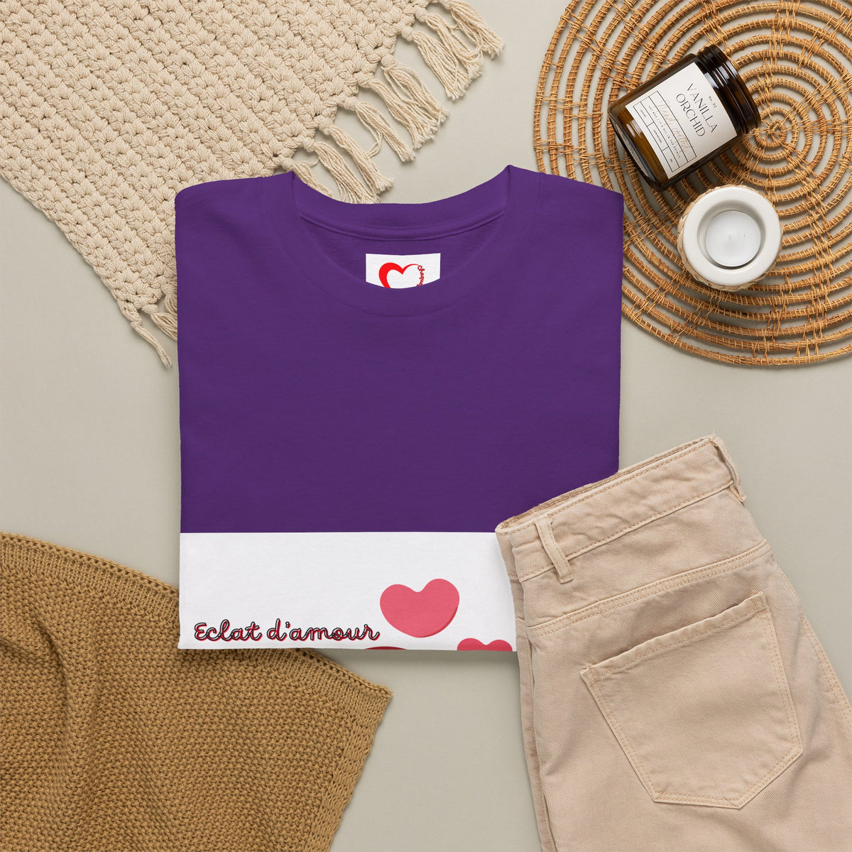 Heart Hug Tee — Cute "collet d'amour" Couple Hearts Valentine's T‑Shirt