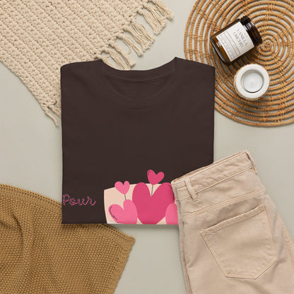 T-Shirt — Bouquet of Hearts Graphic Tee (Pour Toi) — Valentine's Romantic Gift