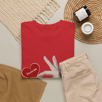 T-Shirt — Vintage Hand Holding Heart Graphic Tee (Text: 'True Love')