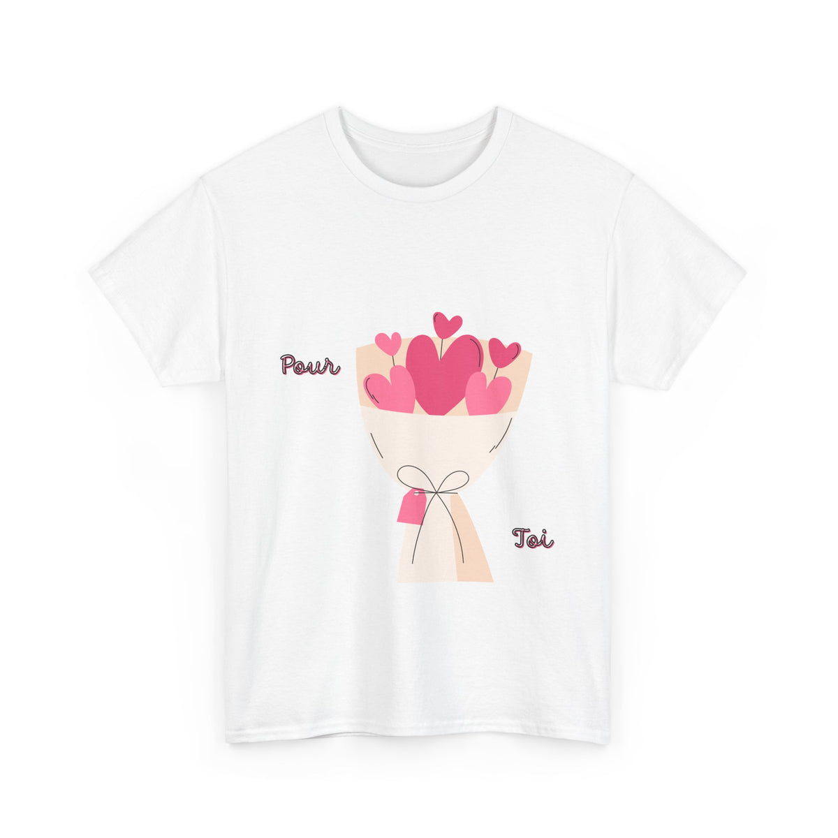 T-Shirt — Bouquet of Hearts Graphic Tee (Pour Toi) — Valentine's Romantic Gift