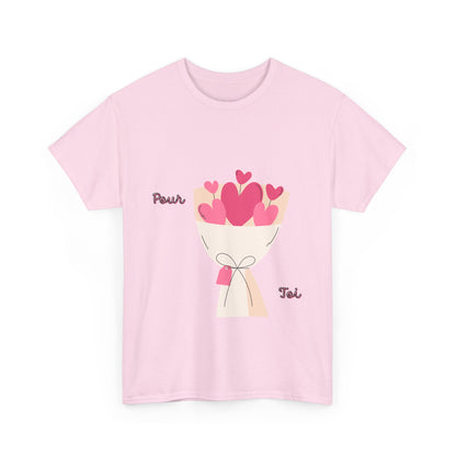 T-Shirt — Bouquet of Hearts Graphic Tee (Pour Toi) — Valentine's Romantic Gift