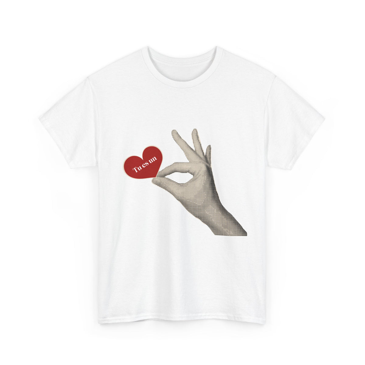 T-Shirt — Vintage Hand Holding Heart Graphic Tee (Text: 'True Love')