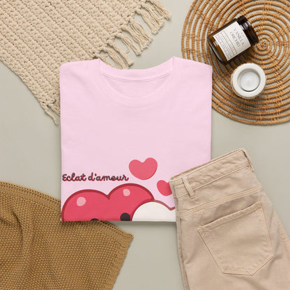 Cute Hugging Hearts T‑Shirt — Kawaii "Telet s'amoure" Valentine Tee