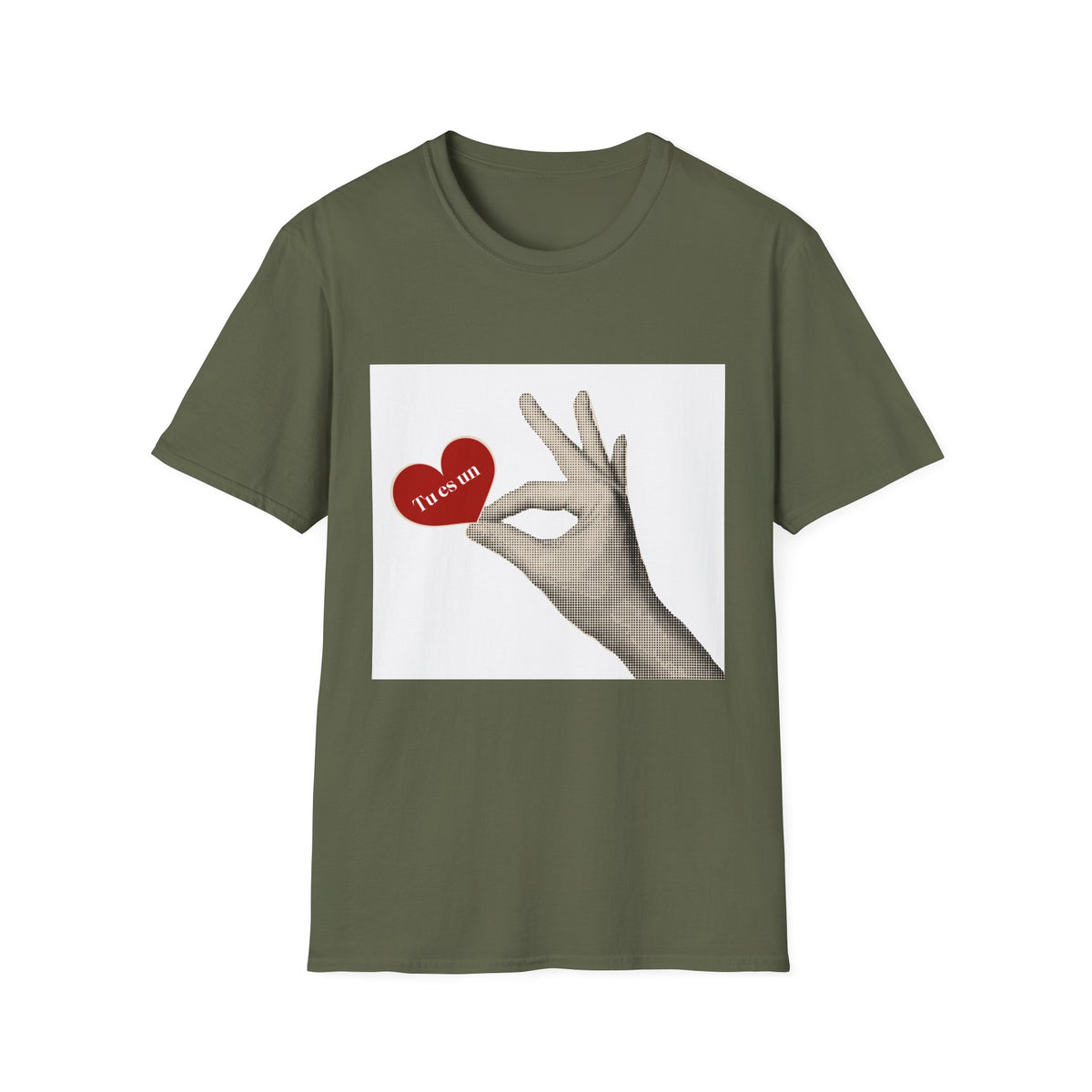 T-Shirt – Retro Hand Holding Heart 'I Love You' Graphic