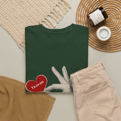 T-Shirt — Vintage Hand Holding Heart Graphic Tee (Text: 'True Love')