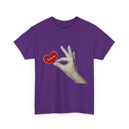 T-Shirt — Vintage Hand Holding Heart Graphic Tee (Text: 'True Love')