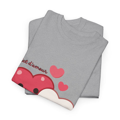 Cute Hugging Hearts T‑Shirt — Kawaii "Telet s'amoure" Valentine Tee
