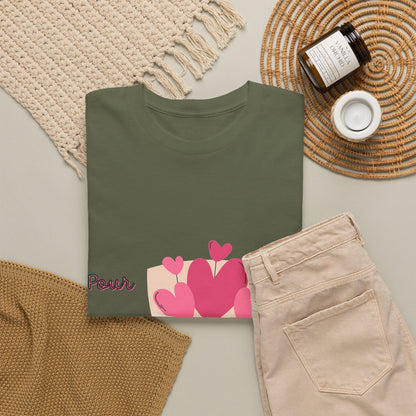 T-Shirt — Bouquet of Hearts Graphic Tee (Pour Toi) — Valentine's Romantic Gift