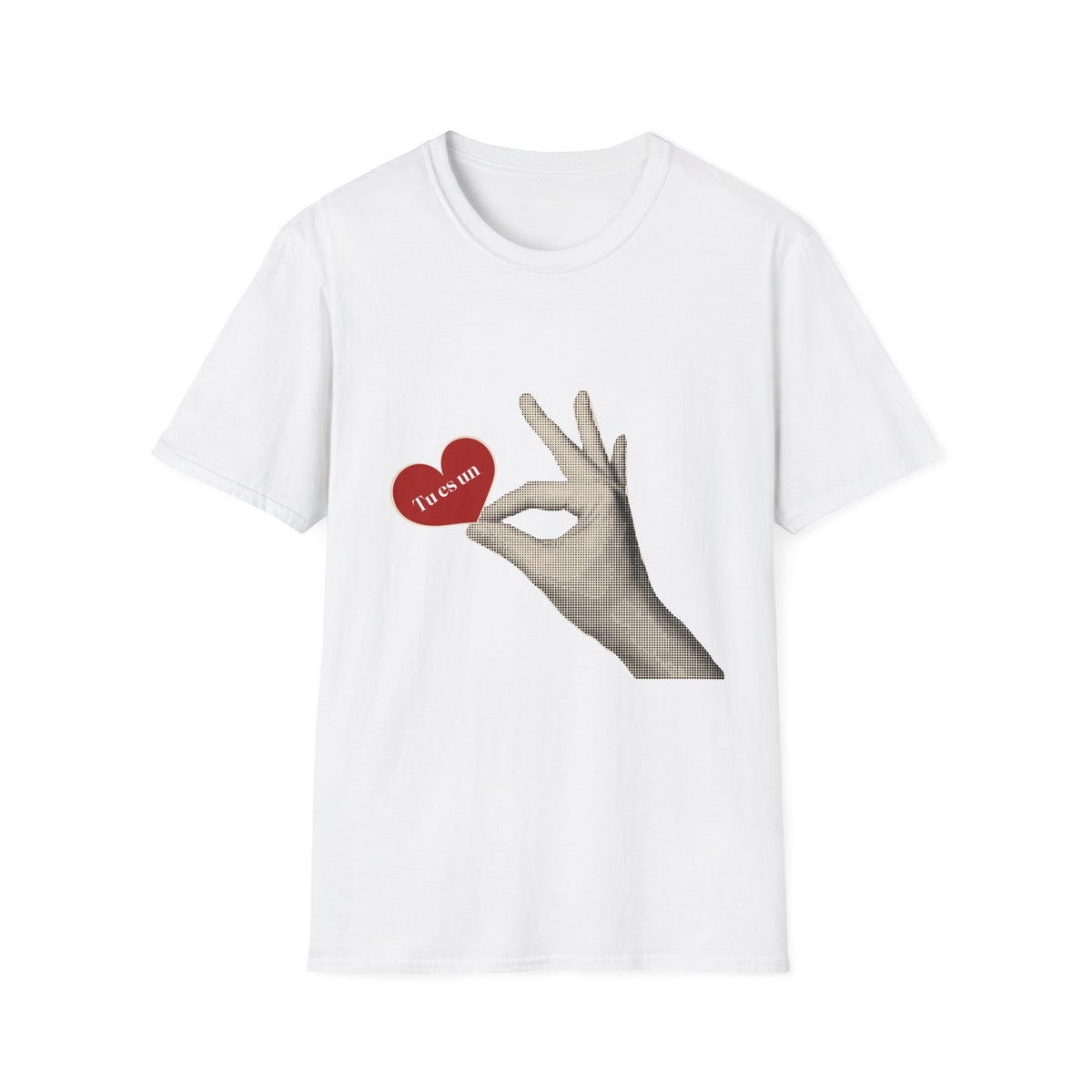 T-Shirt – Retro Hand Holding Heart 'I Love You' Graphic