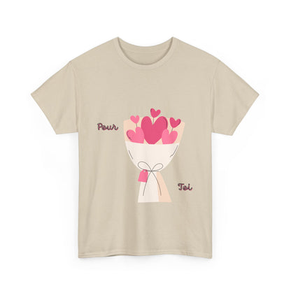 T-Shirt — Bouquet of Hearts Graphic Tee (Pour Toi) — Valentine's Romantic Gift