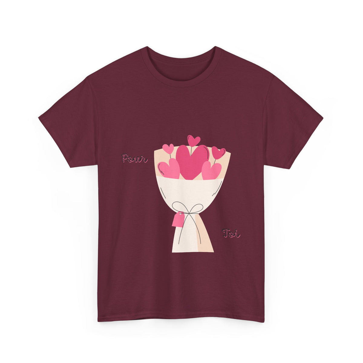 T-Shirt — Bouquet of Hearts Graphic Tee (Pour Toi) — Valentine's Romantic Gift