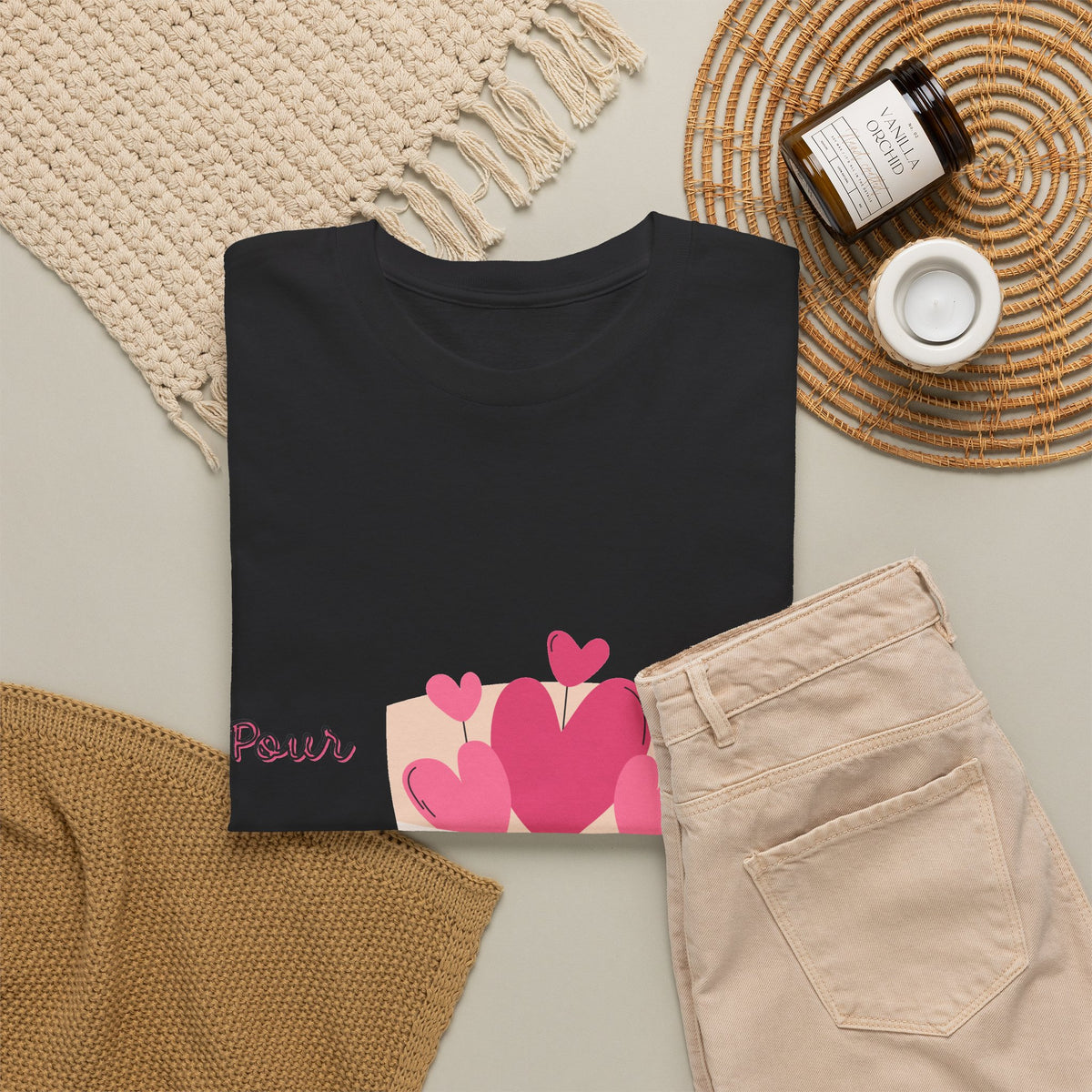 T-Shirt — Bouquet of Hearts Graphic Tee (Pour Toi) — Valentine's Romantic Gift