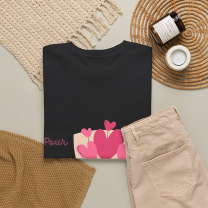 T-Shirt — Bouquet of Hearts Graphic Tee (Pour Toi) — Valentine's Romantic Gift
