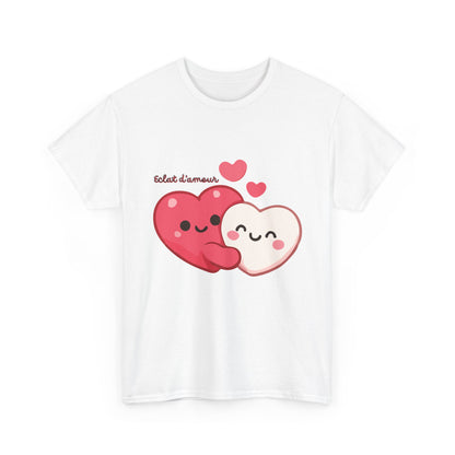 Cute Hugging Hearts T‑Shirt — Kawaii "Telet s'amoure" Valentine Tee