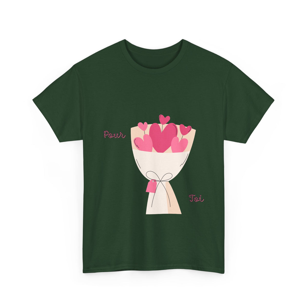 T-Shirt — Bouquet of Hearts Graphic Tee (Pour Toi) — Valentine's Romantic Gift