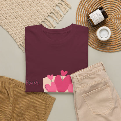 T-Shirt — Bouquet of Hearts Graphic Tee (Pour Toi) — Valentine's Romantic Gift