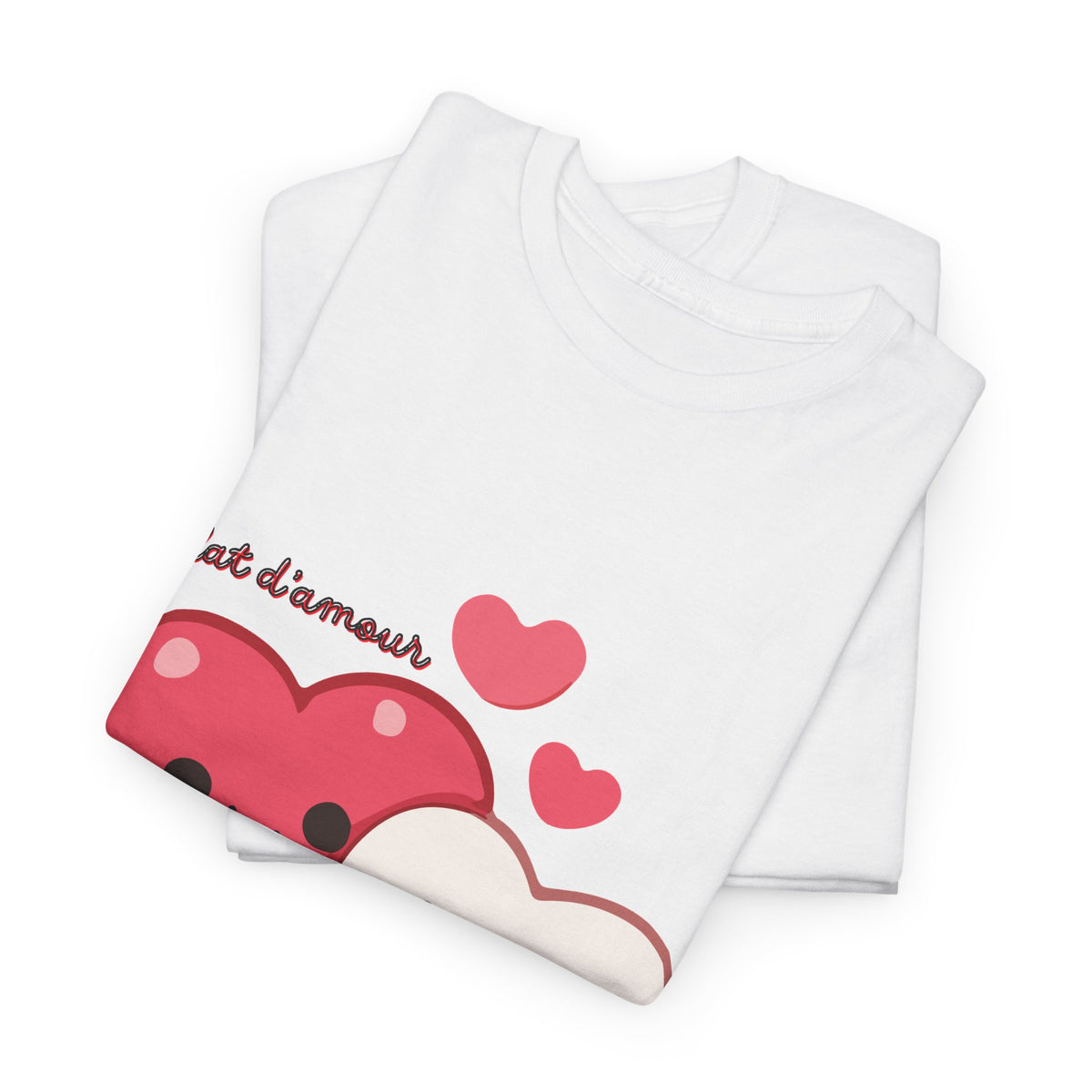 Cute Hugging Hearts T‑Shirt — Kawaii "Telet s'amoure" Valentine Tee