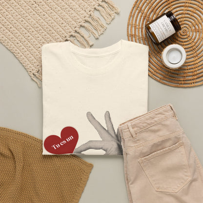 T-Shirt — Vintage Hand Holding Heart Graphic Tee (Text: 'True Love')