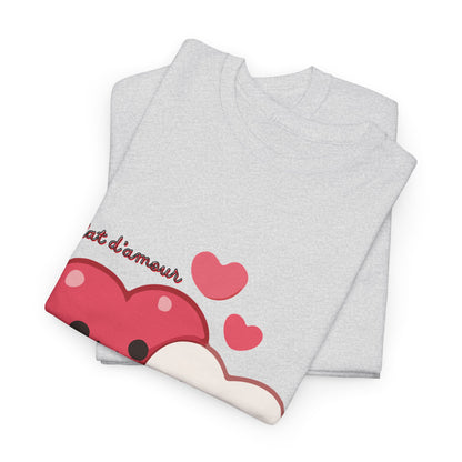 Cute Hugging Hearts T‑Shirt — Kawaii "Telet s'amoure" Valentine Tee