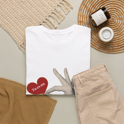 T-Shirt — Vintage Hand Holding Heart Graphic Tee (Text: 'True Love')