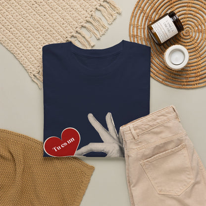 T-Shirt — Vintage Hand Holding Heart Graphic Tee (Text: 'True Love')