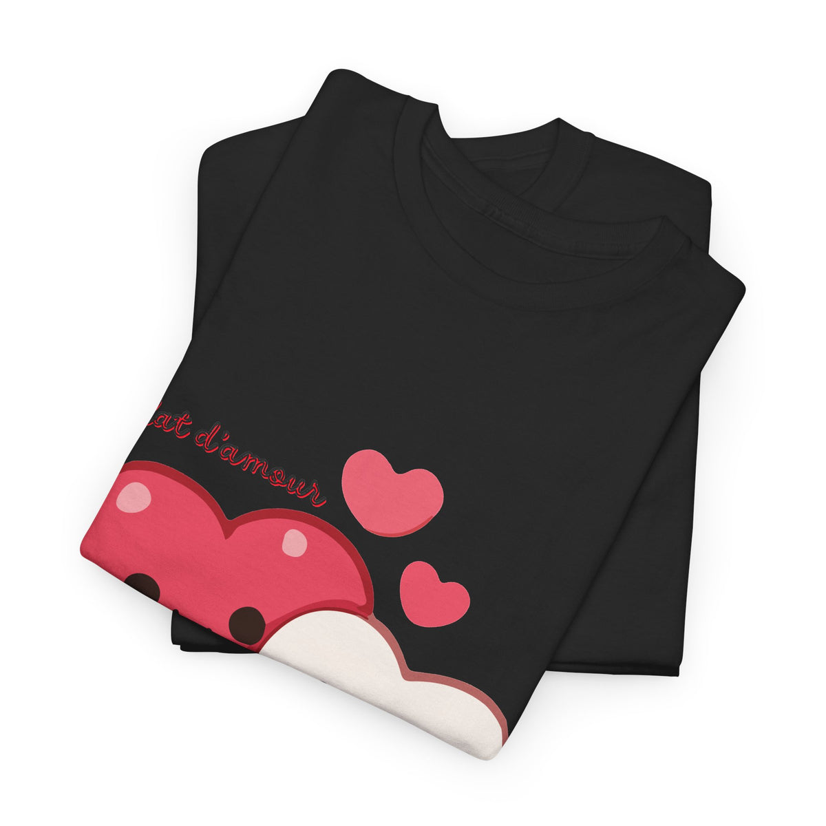 Cute Hugging Hearts T‑Shirt — Kawaii "Telet s'amoure" Valentine Tee