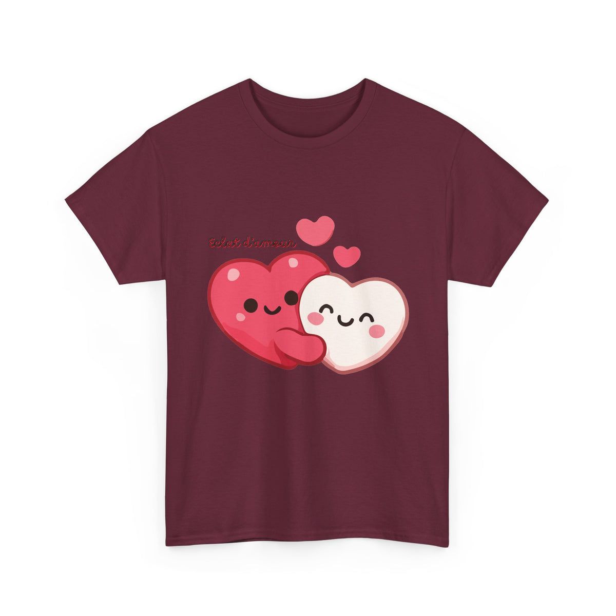 Cute Hugging Hearts T‑Shirt — Kawaii "Telet s'amoure" Valentine Tee