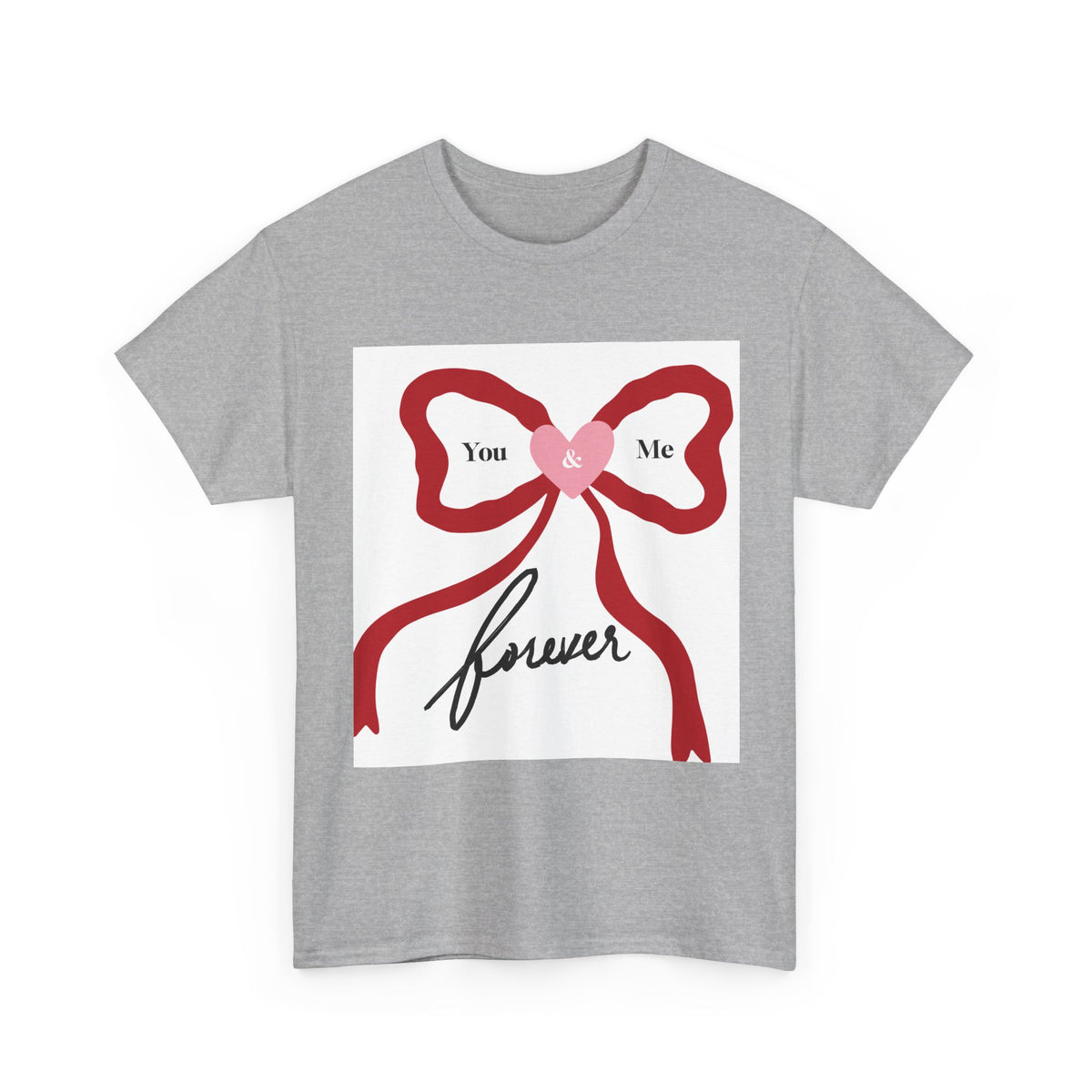 You & Me Forever Bow T-Shirt — Romantic Valentine’s Tee