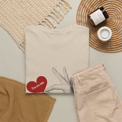 T-Shirt — Vintage Hand Holding Heart Graphic Tee (Text: 'True Love')