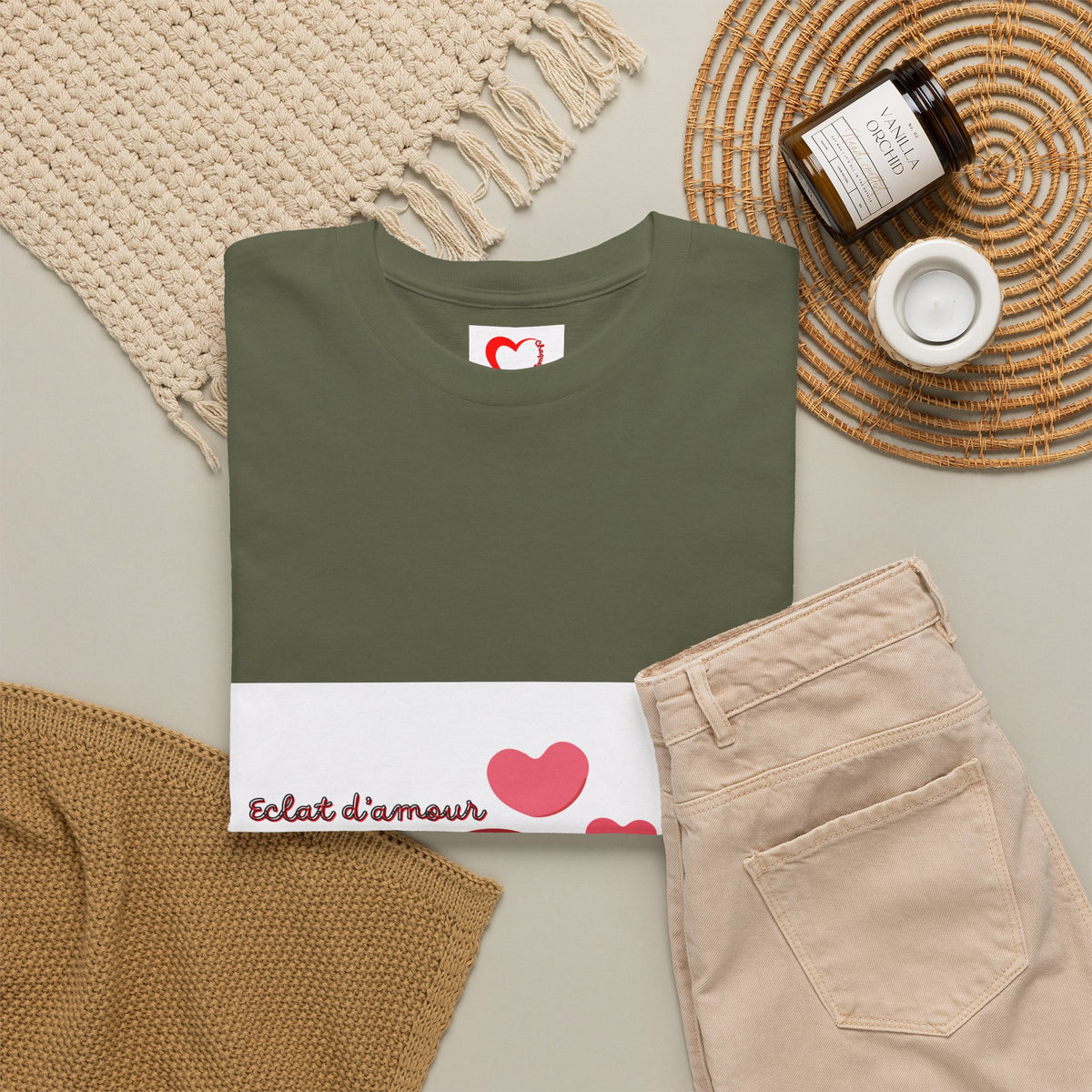 Heart Hug Tee — Cute "collet d'amour" Couple Hearts Valentine's T‑Shirt